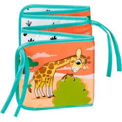 Greifspielzeug RAVENSBURGER "Play+ Mein allererstes Stoffbuch (für die Bauchlage): Wilde Tiere", bunt, Greifspielzeug, KinderB:82cm H:14cm, (Leporello), B:82cm H:14cm
