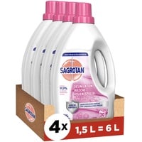 Sagrotan Wäsche-Hygienespüler Sensitiv 0% – Desinfektionsspüler für hygienisch saubere und frische, ohne Farb- und Duftstoffe – 4 x 1,5 l Reiniger im praktischen Vorteilspack