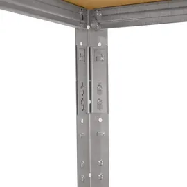 shelfplaza HOME 180x70x45 cm Eckregal in verzinkt mit 5 Böden und 175 kg Traglast pro Boden