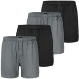 SCHIESSER Herren Jersey-Boxershorts, 4er Pack - 4Pack Boxershorts, Baumwolle, einfarbig Schwarz/Grau 4XL