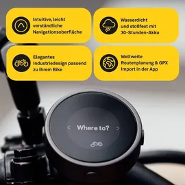 Beeline Motorrad Navi GPS Computer - Silber