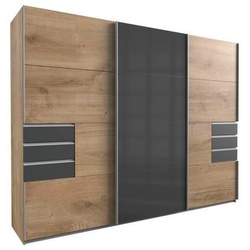 Schwebetürenschrank Saigon in Graphit/Grau/Plankeneiche