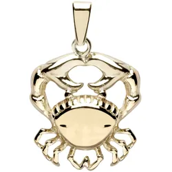 Ketten-Anhänger OSTSEE-SCHMUCK "Ostsee-Schmuck Anhänger Tierkreiszeichen Krebs", gelb, Schmuckanhänger, Damen, 25 x 17mm, Gelbgold 333, 2.0 g