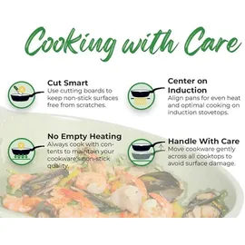 just perfecto household appliances JUST PERFECTO Induktions Töpfe Set 15 pcs - Pfannenset mit deckel - Induktions Töpfe Set - töpfe & pfannen set ohne PTFE und PFOA - Kratzschutz- Kochgeschirr Topfset induktion (Green)