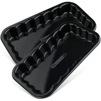 FMprofessional Grillschale 2er Set aus emailliertem Edelstahl schwarz