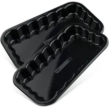 FMprofessional Grillschale 2er Set aus emailliertem Edelstahl schwarz