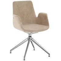 Mayer Sitzmöbel Mayer Besuchersessel myHELIOS hellbraun Aluminium poliert Stoff,