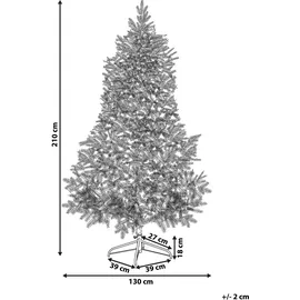 Beliani Weihnachtsbaum 210 cm Weiß