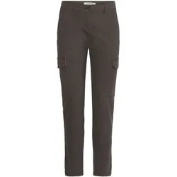 Cargohose OXMO "Cargohose OXPALER", Damen, Gr. 36, N-Gr, grau (ebony), Obermaterial: 98% Baumwolle CO. 2% Elasthan EL., Hosen Cargohose