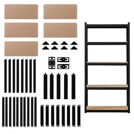 Arebos 2er Set Schwerlastregal 180 x 90 x 40 cm 875 kg 5 MDF-Platten | Schwarz