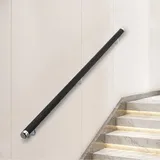 Holz Handläufe für Treppen, Rutschfeste Indoor-Treppen Weiß Handlauf, Wandmontage Handlauf Mit stabilem Metallbügel, Barrierefreie Treppe Haltegriff für ältere Menschen (Black, 100cm)