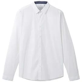 Tom Tailor 1037435 Stretch Poplin Langarmhemd White L
