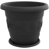 vidaXL Blumentöpfe 6 pcs Ø 26 x 21,5 cm Schwarz