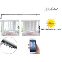 Carlo Milano Teleskop-Gardinenstange mit elektr. Antrieb, WLAN & App,