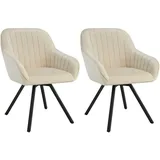 Tectake tectake® Armlehnstuhl Snug gepolstert, in Samtoptik, 58 x 58 x 82 cm