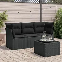 Festnight Gartensofa Rattan Sofa mit Stauraum Balkon Sofa 3 Sitzer Lounge Sofa Outdoor Rattansofa 3er Balkon Lounge Klein Balkonmöbel Couch Gartenlounge Gartenmöbel Polyrattan