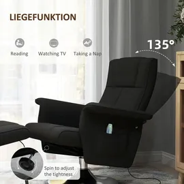Homcom Massagesessel mit Fußhocker elektrisch 95 x 88 x 78 cm Schwarz