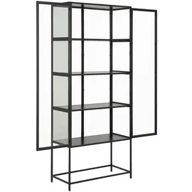AC Design Livetastic Vitrine, Schwarz, Holzwerkstoff, 4 Fächer, 77x185.6x35 cm, Reach, Wohnzimmer, Wohnwände, Vitrinenschränke
