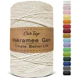 OurTop Premium Makramee Garn Natur, 3mm x 500m Macrame Cord Makramee Schnur Makramee Kordel, Garn für DIY Handwerk, Weben Dekoration, Hängepflanze Pflanze Aufhänger