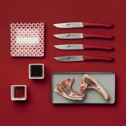 BERKEL Steakmesser rot, 4er-Set, hochwertige Schneidemesser von Berkel