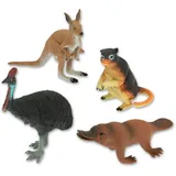 Teorema Giocattoli Teorema – Beutel-Set Tiere von Australien mit illustrierter Landkarte und Kuriositäten, 6 Verschiedene Tiere, zum Sammeln