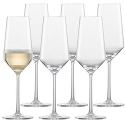 Zwiesel Glas Champagnerglas Pure Champagnergläser 297 ml 6er Set, Glas weiß
