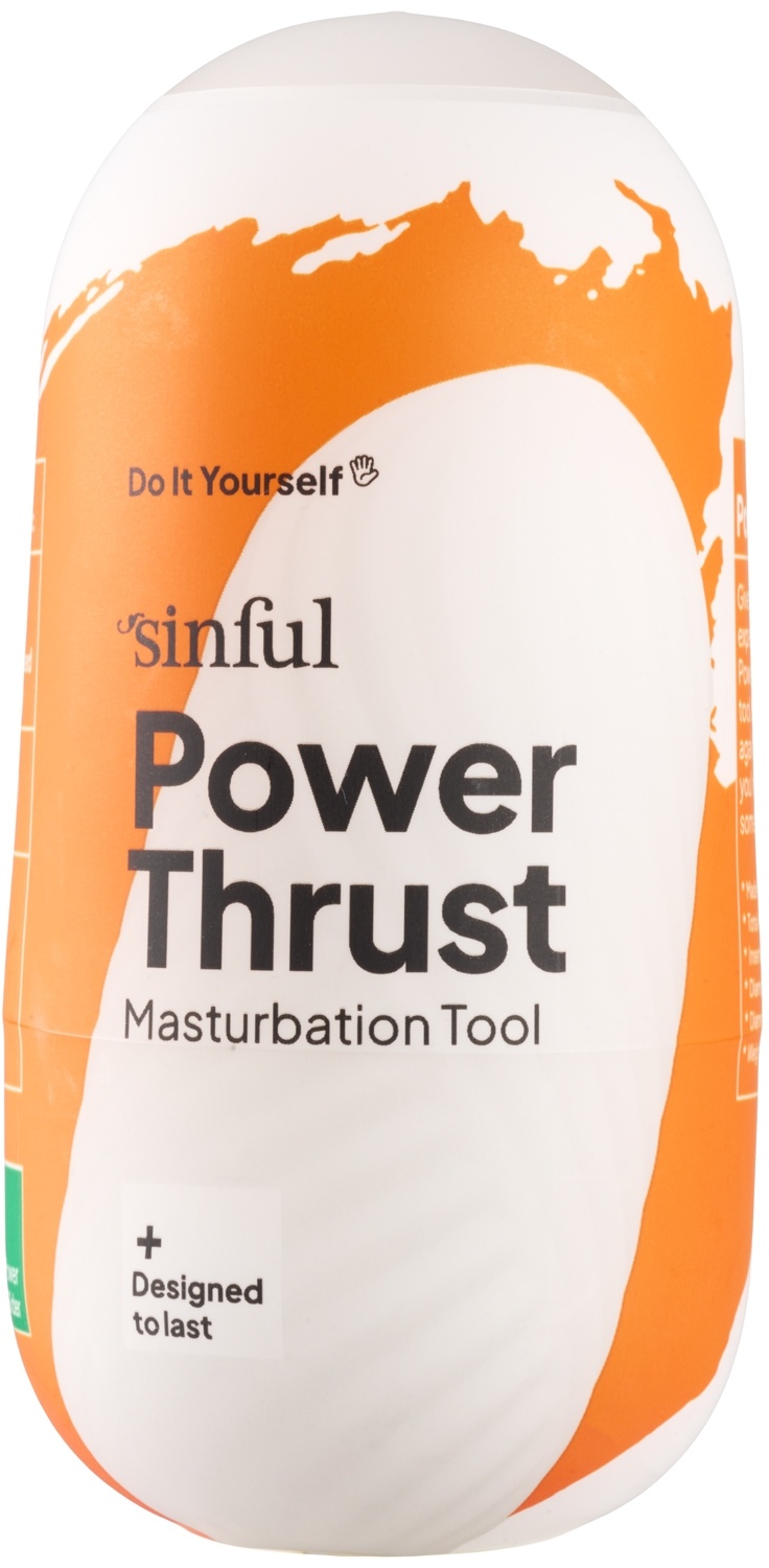 Sinful Power Thrust Masturbator - Orange - Orange