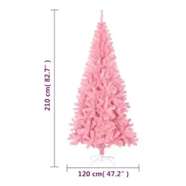 vidaXL Künstlicher Weihnachtsbaum mit Ständer Rosa 210 cm PVC