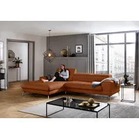 W.Schillig Ecksofa "piedroo, Designsofa mit tollem Sitzkomfort, bequem und elegant, L-Form", braun (cognac z69), B:303cm H:70cm T:193cm, Longlife Xtra-Leder Z69: Das feinnarbige, gedeckte Softleder Z69 besticht durch seine außergewöhnliche Weichheit im trendigen
