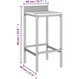 vidaXL Gartenbar-Set 3-tlg. Grau