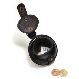 Mika Schlüsselanhänger / Kleingeldbörse klein Sattelleder 7cm schwarz