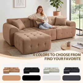 COMHOMA Ecksofa, 245 x 60 x 40 cm, Modulares Sofa mit Schlaffunktion, Schlafsofa, L Form Couch für Wohnzimmer, vakuumverpackt, Flexibel kombinierbar mit Ottomane