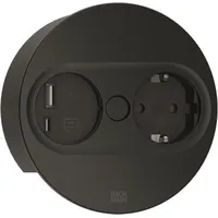Bachmann Einbausteckdose Twist 2 2 m Schwarz