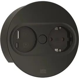 Bachmann Einbausteckdose Twist 2 2 m Schwarz