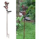 Regenmesser, Schmiedeeiserner Regenmesser Für Den Außenbereich, Libellen- Und Schmetterlingsförmiger Gartenregenmesser Mit Lichtsteuerung