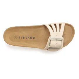 ELBSAND "Sandale, Mule, offener Schuh, Sommerschuhe, Lederpantolette", Damen, Gr. 41, beige, Obermaterial: 100% Rindsleder. Decksohle: 100% Rindsleder. Laufsohle: 100% Synthetik, unifarben, Schuhe Pantolette, aus Leder mit weichem Korkfußbett