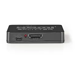 Nedis VSPL34002BK, HDMI, 2x HDMI, 3840 x 2160 Pixel, Schwarz, Acrylnitril-Butadi