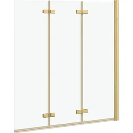 vidaXL Elijah Duschwand rechts 130 x 138 cm Gold transparent