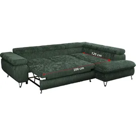 MKS Meble Eckcouch Cord 2-Sitzer Grün