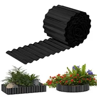 25,4 cm x 6,1 m Metall-Garteneinfassung, Landschaftseinfassung, gewelltes, verzinktes Metall, stabile Rasenkante, flexible lange Streifen, Gartenumrandung für erhöhte Blumenbeete, Baumumrandungen,