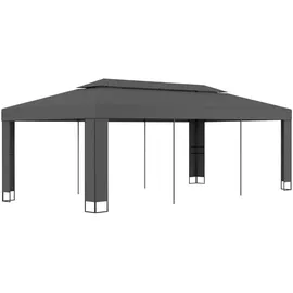 vidaXL Pavillon mit Doppeldach 3 x 6 m anthrazit