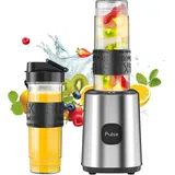 Mixer, Smoothie Maker, Standmixer, 500W Smoothie Mixer mit 2x570ml Smoothie Flaschen BPA frei Tritan,Tragbarer Blender Smoothie Maker aus Edelstahl 4-Klingen-System,für Jede Art von Shake und Smoothie