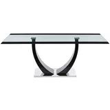Vente-Unique Esstisch, Transparent, Schwarz, Glas, 8-Sitzer, Rechteckig, 200x74.5x100 cm, Esszimmer, Tische, Esstische