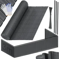 Kesser Sichtschutzmatte 80 x 300 cm Schwarz PVC