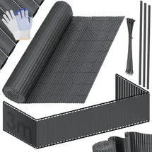 Kesser Sichtschutzmatte 80 x 300 cm Schwarz PVC