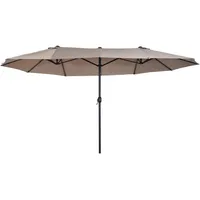 Outsunny Sonnenschirm, Beige, Metall, 270x460 cm,
