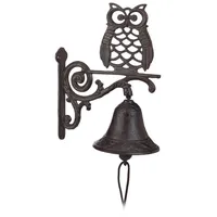 Relaxdays 2 x Türglocke Gusseisen, Eule, antikes Design, mit