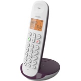 LOGICOM ILOA 155T Schnurloses Festnetztelefon mit Anrufbeantworter – Solo – Analoges und Dect-Telefon – Aubergine