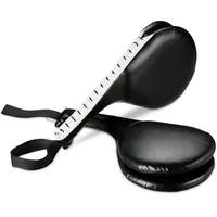 Relaxdays Taekwondo Handpratzen 2er Set, Doppelschlagpolster, Kick Pad, Kampfsport, H x B x T: 51 x 18,5 x 8 cm, schwarz