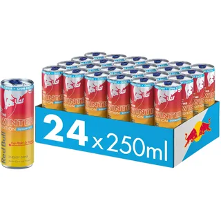 NEU: Red Bull Energy Drink Winter Edition Sugarfree - 24er Palette Dosen - Getränke mit Fuji-Apfel und Ingwer-Geschmack, EINWEG (24 x 250 ml)